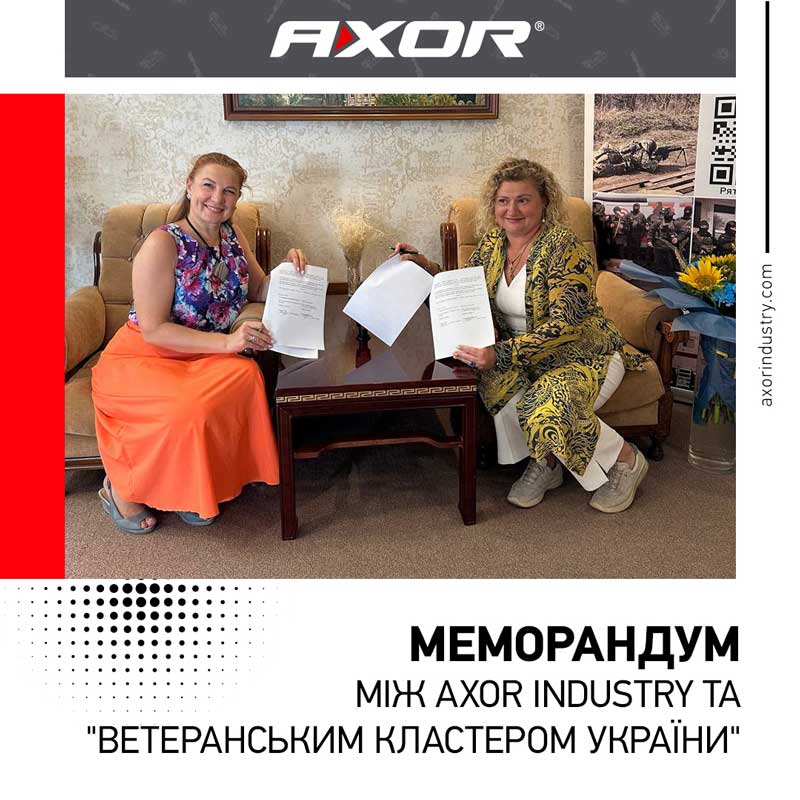 Компанія AXOR Industry підписала Меморандум про співпрацю із Ветеранським кластером України!